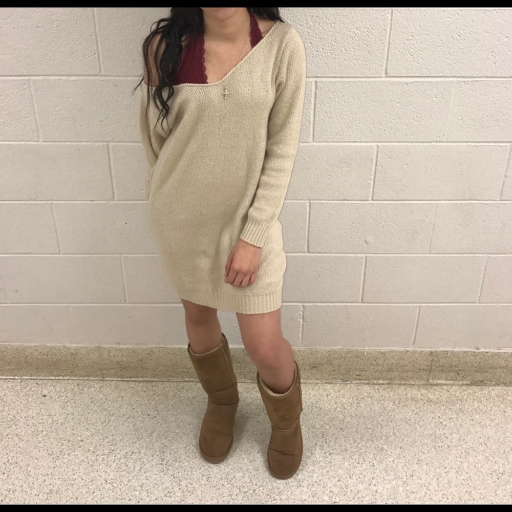 Off the shoulder sweater dress